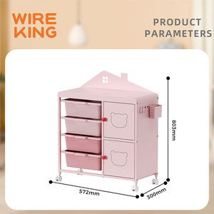 Étagère à livres en forme de maison pour enfants, bacs de rangement pour jouets, étagère de rangement en métal pour jouets d'enfants, armoire de rangement pour la crèche - Product Image 3