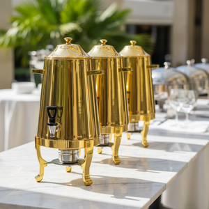 Dispensador de Agua con Gas Comercial ORIX, Enfriado por Hielo, con Acabado Dorado, Tapa de Acero Inoxidable, Ecológico, para Fiestas en el Jardín - Product Image 2