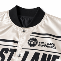 Veste bomber de style motard pour homme, avec logo personnalisé XUCHANG, OEM, de haute qualité, en satin, imprimé graphique racing, streetwear, design de créateur.
