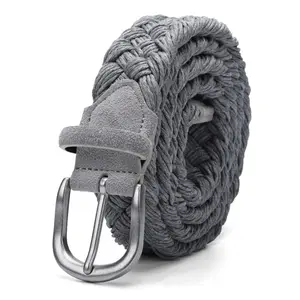 Cotton Braided Belt Wholesale Mens Braided Stretch Strap Pin Cotton Belt Braided Woven Belt