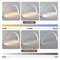 Lampe LED demi-lune 34 pouces pour manucure, lampe de table pour ongles, lampe de bureau en forme d'arc, lampe demi-lune pour cils et salon