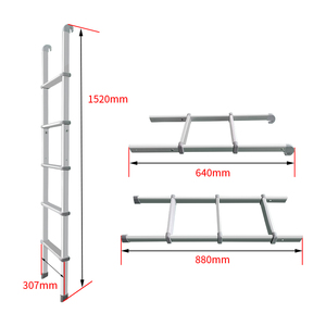 TYTXRV, aleación de aluminio de alta resistencia, 5 escalones, escalera <span class=keywords><strong>plegable</strong></span> RV para caravana, <span class=keywords><strong>autocaravana</strong></span>, remolque, caravana, furgoneta, fácil instalación - Product Image 6