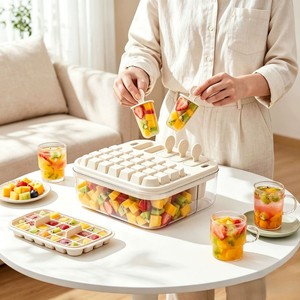 Ice <b>Cube</b> Tray 48 Grids Press Type With Lid Quick Freeze Easy Demold For Home Refrigerator Storage - Product Image 1