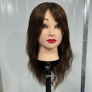 Cabeza de entrenamiento de cabello indio modelo cabeza de muñeca maniquí de cabello para peluquería cosmetología escuela <span class=keywords><strong>Academia</strong></span> 100% cabeza de Maniquí de cabello humano - Product Image 1