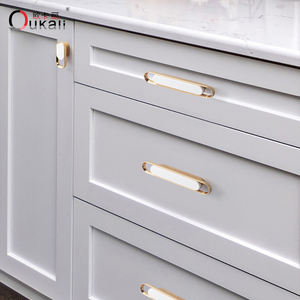 Oukali Modern Luxury Furniture Cabinet Handle Kitchen Bathroom <strong>Knobs</strong> Drawer Dresser Zinc <strong>Gold</strong> Pull Handles - Product Image 4