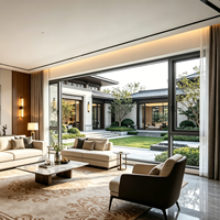Ventanas de Aluminio Abatibles de Doble Acristalamiento con Vista Panorámica, Personalizadas por Fábrica EBON, para Casas, Villas, Hoteles y Apartamentos