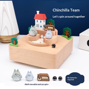 <span class=keywords><strong>Carillon</strong></span> Classico Totoro Rotante in Stile Pastorale, Regalo per Bambini, Regalo di Compleanno per Ragazze, in Legno di Faggio - Product Image 3