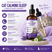 Cairan Penenang Kucing Khusus Suplemen Alami untuk Hewan Peliharaan Perawatan Kesehatan dengan Pereda Stres Mengatasi Menggonggong dan Kecemasan saat Dipisahkan