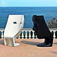 Chaise longue Nemo en fibre de verre, style italien, art moderne, mosaïque sculptée, pour extérieur, salon, appartement, maison, bureau