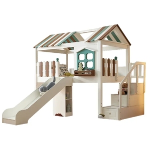 <span class=keywords><strong>Lit</strong></span> en bois massif pour enfants demi-hauteur avec <span class=keywords><strong>bureau</strong></span> et armoire intégrés pour garçons ou filles - Product Image 6