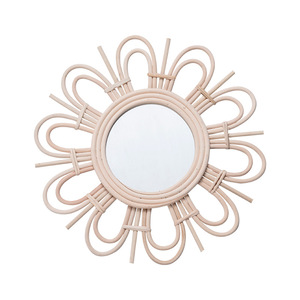 Handmade Round Woven <b>Mirror</b> Wall Decoration <b>Hanging</b> <b>Mirror</b> For Living Room Entrance Home Decor - Product Image 3