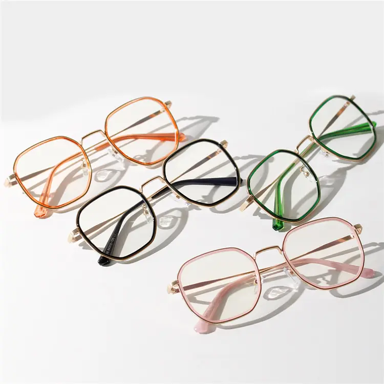 Kacamata Mode Kacamata Optik Kotak Logam Uniseks Grosir Desain Baru