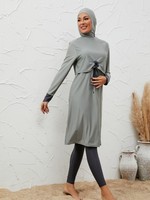 Maillot de bain musulman pour femmes, ensemble burkini, manches longues, couvrant entièrement le corps, maillot de bain islamique avec hijab