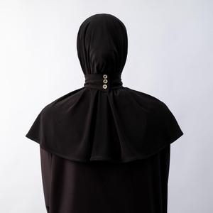 Pañuelo de Jersey Prémium Marca Merrachi, Hiyab Instantáneo, Gorro <span class=keywords><strong>Ninja</strong></span> con Banda y Botón, Hiyab con Botón Frontal, Hiyab Aslila - Product Image 6