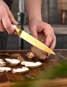 Kitchen Accessories White Coating Hollow Handle 6-piece Luxury Gold <b>Knives</b> Chef <b>Set</b> Metal Kitchen <b>Knives</b> with Block - Product Image 5