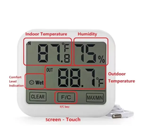 Termometer kelembaban maks Min LCD higrometer