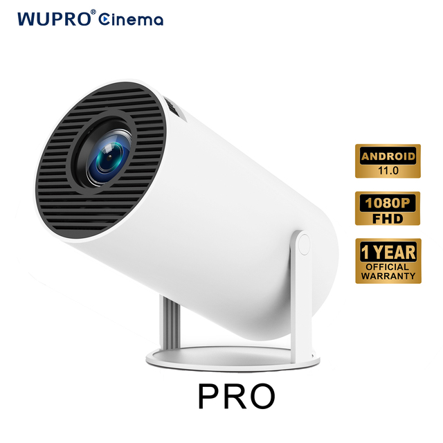 New Upgrade Wupro HY300 PRO Mini Proyector Portatil Home Cinema Beamer 200 ANSI Lumens Smart Android 11.0 BT Wifi 4K Projector