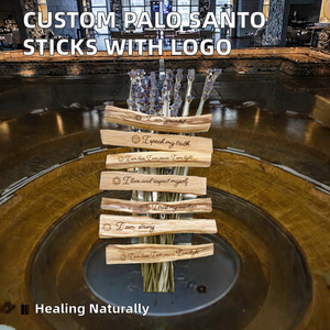 Bâtons de bois de guérison naturelle thérapeutique 7-10g 10cm sculpté au <span class=keywords><strong>laser</strong></span> Logo personnalisé sans additifs Palo Santo Pérou lavande de printemps - Product Image 2