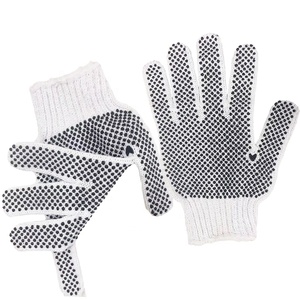 Guante punteado de <span class=keywords><strong>PVC</strong></span> de doble cara Guante de trabajo de seguridad Guantes de punto de algodón blanco para trabajo Trabajo de jardín industrial - Product Image 4