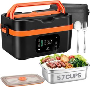 Boîte à lunch électrique sans fil portable avec batterie, chauffage rapide, 6 niveaux de température, capacité de 1 L, USB-C, chauffe-aliments - Product Image 1