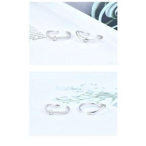 Anillo de Pareja Romántico con Estrella y Promesa, Chapado en Plata S925, Anillos Abiertos para Mujeres y Hombres, Joyería de Boda - Product Image 6