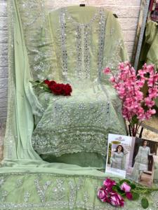 Nouveau design à la mode véritable costume pakistanais en georgette avec broderie disponible en vrac - Product Image 4