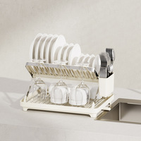 Égouttoir à vaisselle de cuisine moderne et minimaliste en métal en forme de X, détachable, grande capacité, double niveau, exclusivité transfrontalière pour