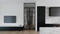 Puerta Doble Francesa de Vidrio Curvo de Estilo Europeo Moderno para Interiores Residenciales