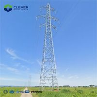 Torre de Transmisión de Acero Angular Galvanizado en Caliente de 4 Patas para Redes Eléctricas Rurales y Semiurbanas, 50m de Altura, Resistente al Viento