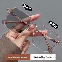 Lunettes photochromiques anti-lumière bleue NYY, monture carrée transparente, verres à transition de couleur pour femmes et hommes, protection UV400