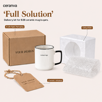 Tasses à thé en céramique rayées personnalisables de haute qualité, résistantes aux aliments et au lave-vaisselle, au design épuré pour la maison et le bureau