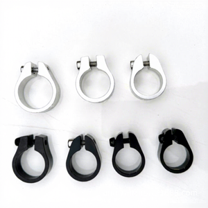 Abrazadera de sillín de aluminio con bloqueo de 27.2, 31.8, 34.9 mm para bicicleta de montaña, en negro, plateado y gris - Product Image 1