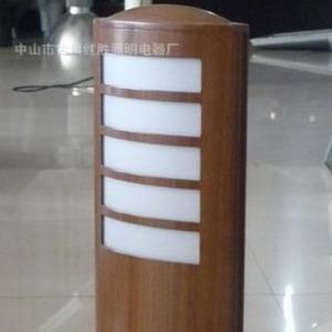 Lampes de jardin à abat-jour en bois, corps en alliage d'aluminium, IP65, éclairage LED semi-encastré - Product Image 1