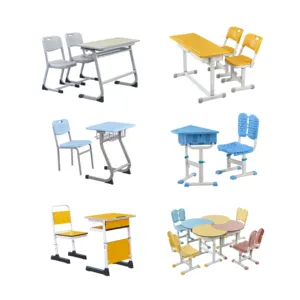 फ़ैक्टरी आपूर्ति अनुकूलन पैटर्न पहनने प्रतिरोधी स्कूल लकड़ी की कुर्सी और टेबल सेट
