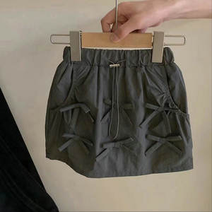 Venta al por mayor 2024 Falda con lazos Sólido Niños Cargo Faldas - Product Image 4