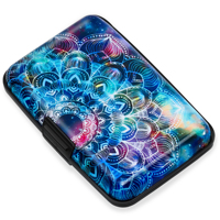 Dompet Kartu Berpola Stylish Anti RFID dari Aluminium, Tipis, untuk Pria dan Wanita