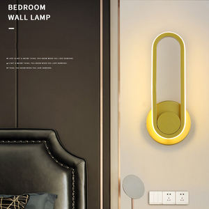 Lámpara de pared negra circular creativa simple diseño juvenil Villa dormitorio pasillo lámpara de pared de luz variable - Product Image 3