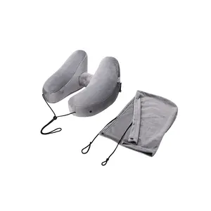 Travelsky Hot Selling Good Quality H-Shaped Air Pillow Comfortable Travel Car Plane Neck Rest Inflatable Pillow