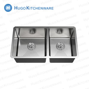 Pabrik Model Baru Wastafel Dapur Kamar Mandi Stainless Steel Buatan Tangan Mangkuk Ganda - Product Image 4