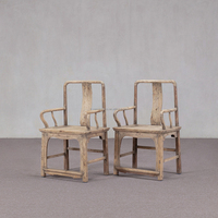 Vente directe d'usine, fauteuil en bois massif fait à la main, style Wabi-Sabi, antique, classique, avec dossier haut, pour la maison, le bureau, la chambre