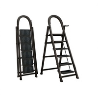 Échelle domestique multifonction ergonomique à 6 marches en acier inoxydable, robuste et pliable