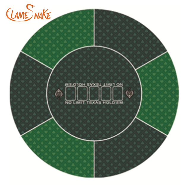 Texas Hold'em Round Poker Mat 120*120*2mm Rubber Gaming Pad with Heat Transfer Printing in Stock