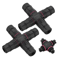Connecteur CE/UL/SAA M20, câble d'alimentation 25A, type X, croisé, 3 voies, étanche IP68, connecteur de câble d'alimentation 3 broches pour éclairage de jardin