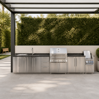 BAINENG Fabricant, Vente en Gros Usine, Conception Gratuite, Îlot de Cuisine Extérieur Modulaire Complet en Acier Inoxydable Résistant aux Intempéries