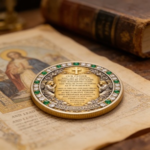 Pièce de monnaie commémorative religieuse 3D en gros, la Reine du Ciel, Prière du Seigneur, pièce de collection pour la dévotion et les cadeaux - Product Image 3