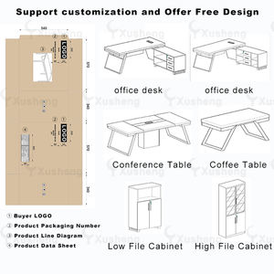 Meubles commerciaux Leqi, <span class=keywords><strong>bureau</strong></span> extensible personnalisé, écran moderne, chaise d'ordinateur, <span class=keywords><strong>armoire</strong></span>, poste de travail, 4/6 personnes, commerce extérieur - Product Image 5