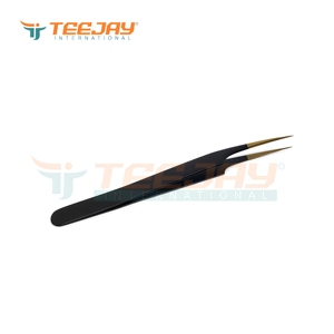 Pinzas de Aislamiento de Pestañas Ultra Finas y Ligeras de Acero Alemán con Punta Dorada para Separación de Extensiones de Pestañas - Product Image 1