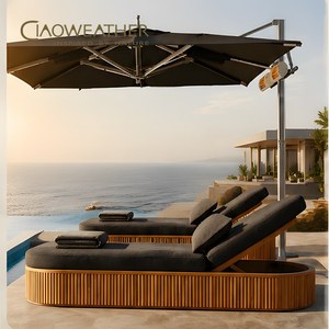 Ensemble de mobilier de jardin d'extérieur, chaises longues de plage de villégiature, chaises longues de piscine d'hôtel, chaise longue de plage d'extérieur de villa - Product Image 1