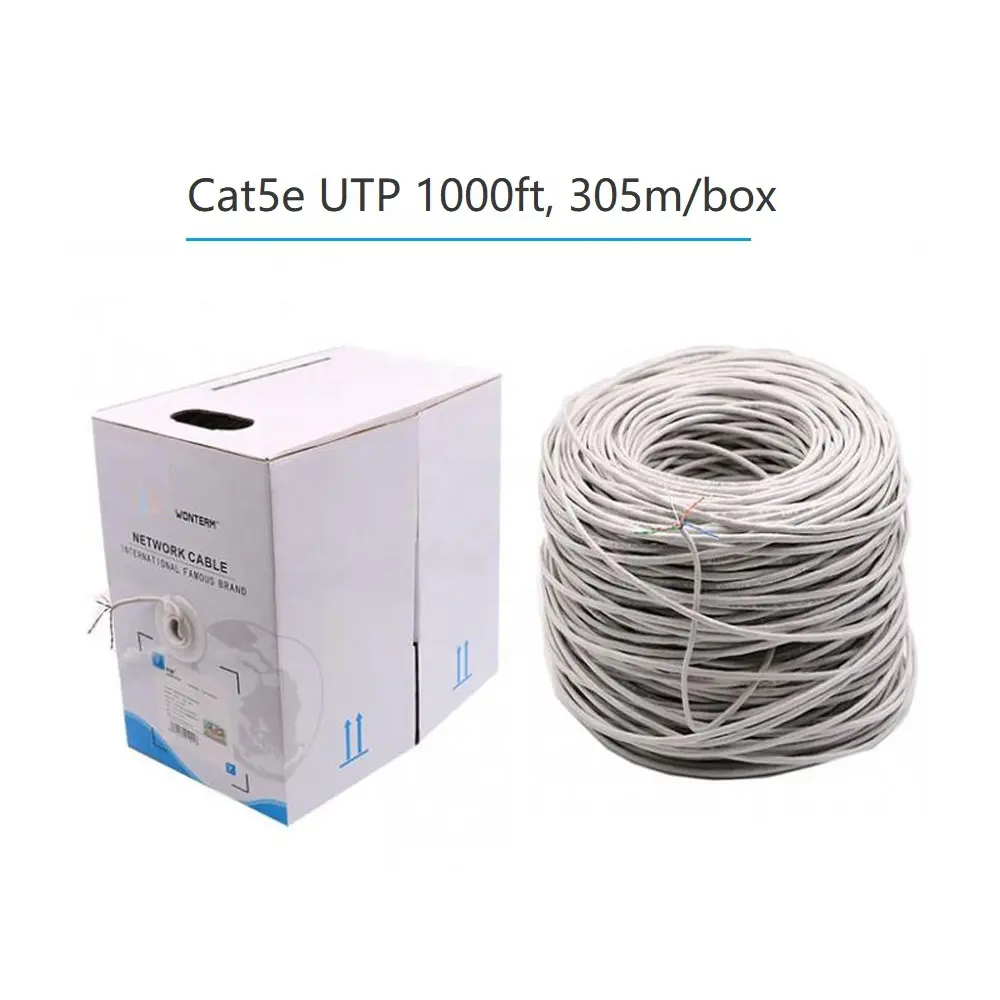 Network Cable 1000FT CU CCA Cat 5 Network Cables 24AWG UTP Cat5e Cable With 305m/Box