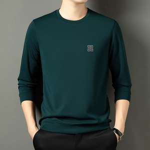 Vendita calda t-shirt da <span class=keywords><strong>uomo</strong></span> a maniche lunghe classica tinta unita polo da <span class=keywords><strong>uomo</strong></span> di mezza età e <span class=keywords><strong>giovane</strong></span> alla <span class=keywords><strong>moda</strong></span> business casual - Product Image 5